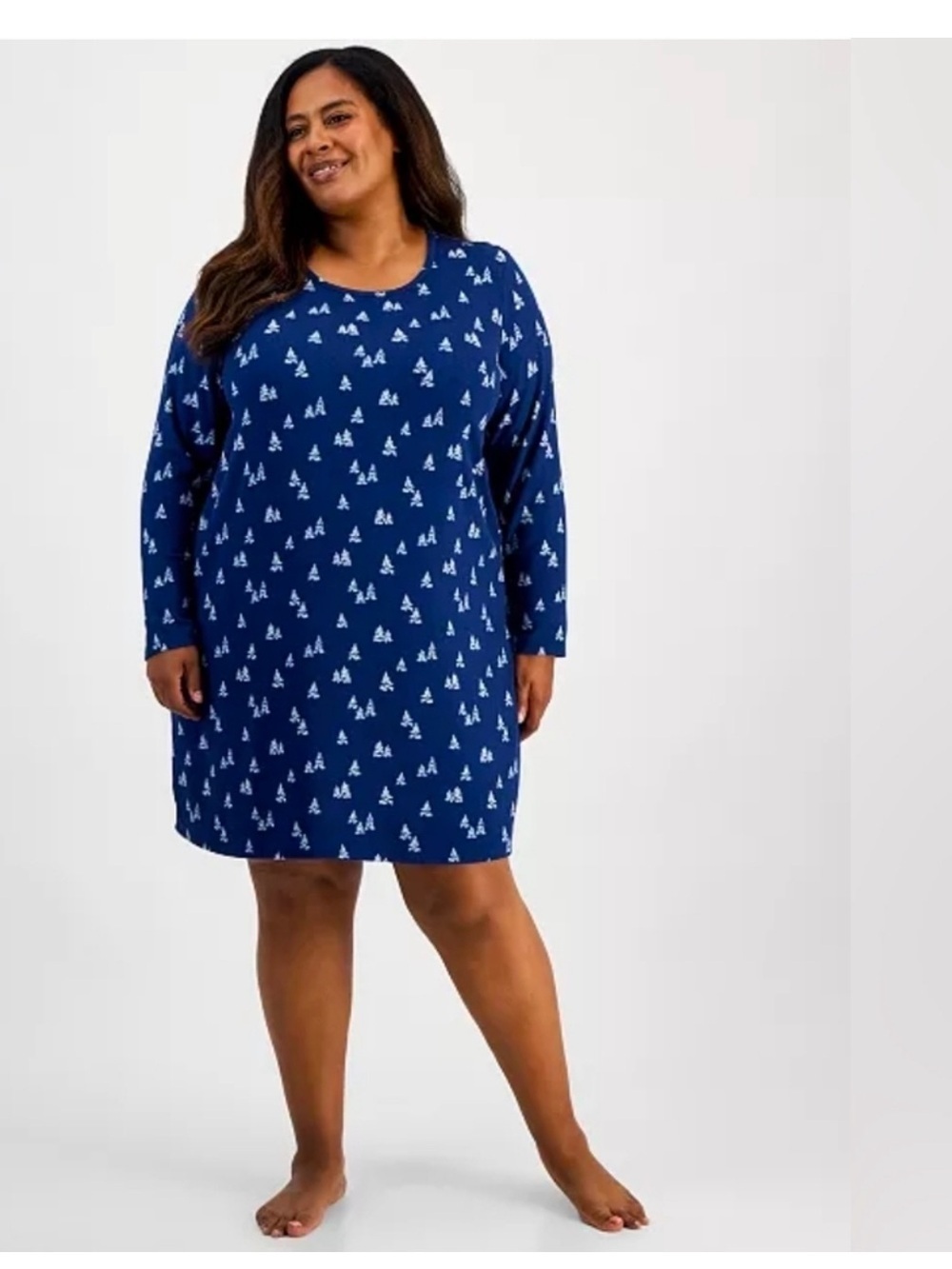 Charter Club Womens XXL Navy Blue Tree Print Sleep Top NWT